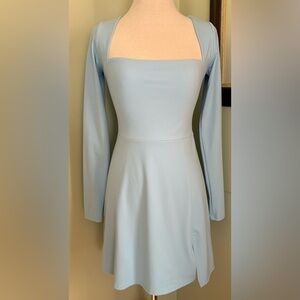 Qinsen New Athletic Tennis Mini Dress Square neck long sleeves size XS S M